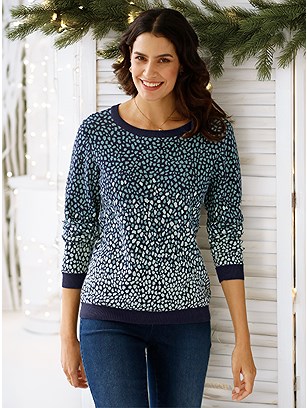 Pattern Jacquard Sweater product image (600314.NVJD.1SS)