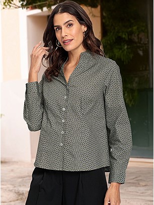 Stand Up Collar Blouse product image (600335.GRPR.21S)