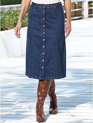 Denim Button Up Skirt product image (600337.BLUS.11S)