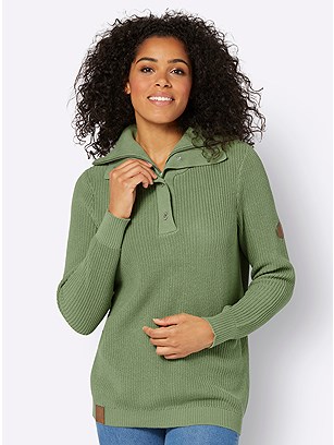 Ribbed Troyer Collar Sweater product image (601591.GR.1.1_WithBackground)