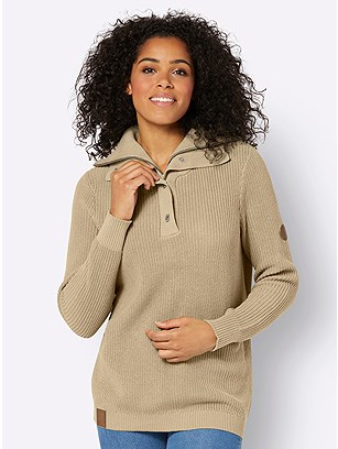 Ribbed Troyer Collar Sweater product image (601591.SA.1.1_WithBackground)