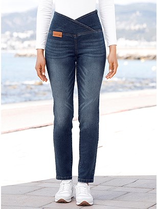 Overlap Waistband Skinny Jeans product image (601592.BLUS.1.2_WithBackground)