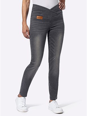 Overlap Waistband Skinny Jeans product image (601592.CHGY.2.1_WithBackground)