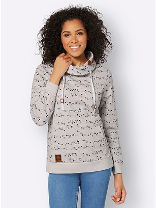 Printed Stand Up Collar Sweatshirt product image (601650.LNPR.1.1_WithBackground)