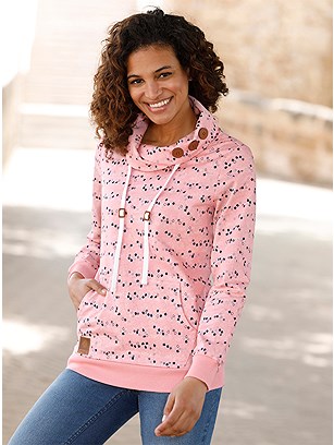 Printed Stand Up Collar Sweatshirt product image (601650.RSNV.1.1_WithBackground)