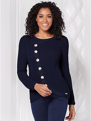 Button Detail Ribbed Sweater product image (601660.NV.1SS)