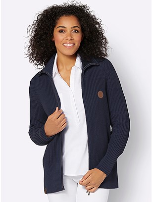 Ribbed Zip Up Cardigan product image (601681.NV.1.1_WithBackground)