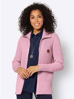 Ribbed Zip Up Cardigan product image (601681.RS.1.1_WithBackground)