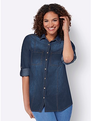 Denim Button Up Blouse product image (606311.BLUS.2.1_WithBackground)