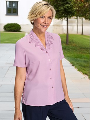 Lace Collar Button Up Blouse product image (618153.RS.25S)