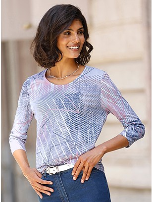 Printed 3/4 Sleeve Shirt product image (618312.LBPR.1.1_WithBackground)