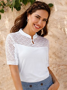 Link. lace stand up collar shirt (Product Display 37217) image.
