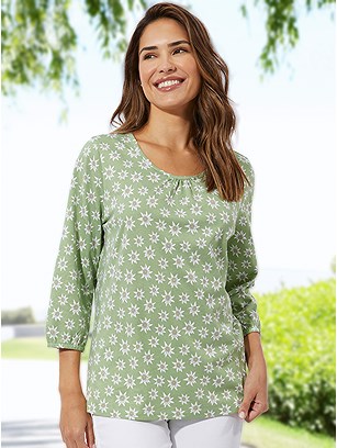 Floral 3/4 Sleeve Shirt product image (618534.GRPR.21S)