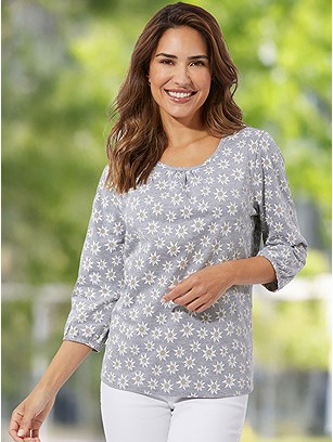 Floral 3/4 Sleeve Shirt product image (618534.GYWH.18S)