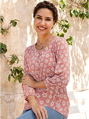 Floral 3/4 Sleeve Shirt product image (618534.RSPR.18S)