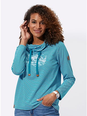 Striped Drawstring Sweatshirt product image (618613.TQWH.1.1_WithBackground)