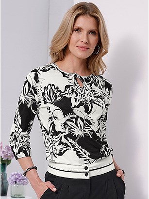 Tie Neck Floral Shirt product image (619194.BKEP.19S)