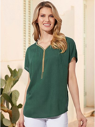 Chain Detail Tunic Blouse product image (619589.MOSS.1S)