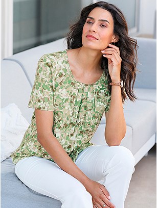 Pleated Print Shirt product image (619967.EUBE.1S)
