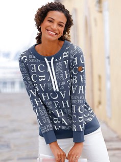 Link. printed drawstring sweatshirt (Product Display 37373) image - mobile.