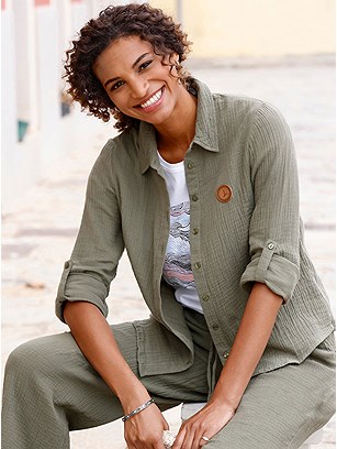 Muslin Button Up Blouse product image (622917.KH.11S)