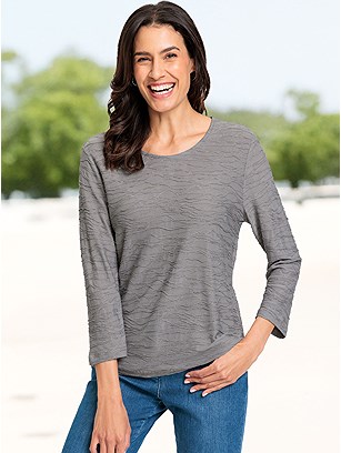 Textured 3/4 Sleeve Shirt product image (623169.GYMO.19S)