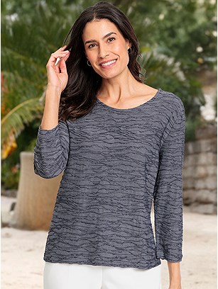 Textured 3/4 Sleeve Shirt product image (623169.NV.11S)