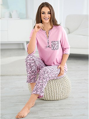 Patterned Piping Pajama Set product image (916925.RGMU.2.1_WithBackground)