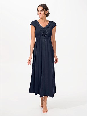 Lacy V-Neck Nightgown product image (979890.NV.1.1_WithBackground)