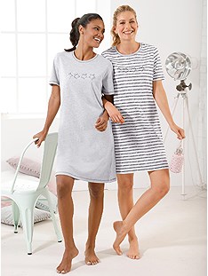 2 Pk Star Print Nightgowns product image (993138.GYST.1.1_WithBackground)