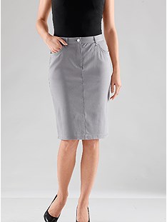 Embellished Denim Midi Skirt  product image (B52107.GY.1.2_WithBackground)