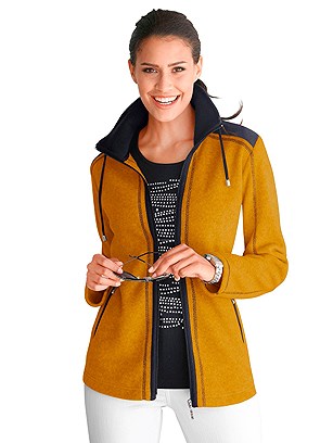 Zip Up Fleece Cardigan product image (B53508-CNBK.01)