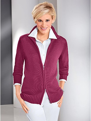Two Way Zip Up Cardigan product image (B67000.FS.1.21_WithBackground)