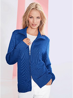 Two Way Zip Up Cardigan product image (B67000.RY.3.21_WithBackground)