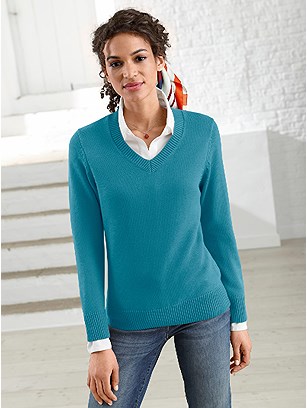 V-Neck Sweater product image (B67004.PE.3.10_WithBackground)