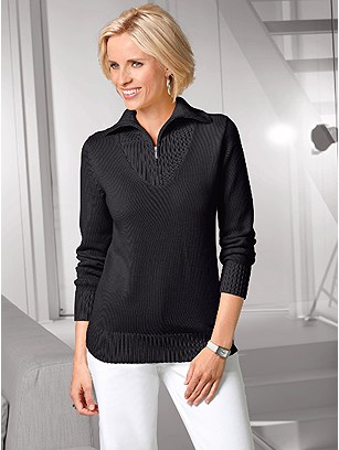 Zip Detail Sweater product image (B67005.BK.2.2)