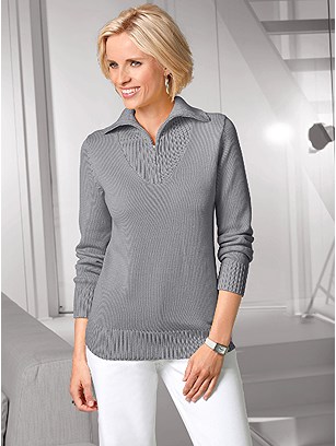 Zipper Detail Sweater product image (B67005.GYMO.2.2)