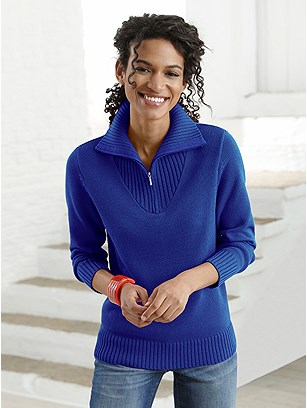 Zipper Detail Sweater product image (B67005.RY.JS)