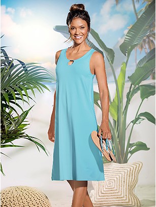 Keyhole Neckline Beach Dress product image (C47231.AQNV.1.11_WithBackground)