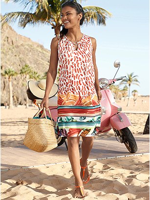 Pattern Mix Beach Dress product image (C50103.MULT.1.4_WithBackground)