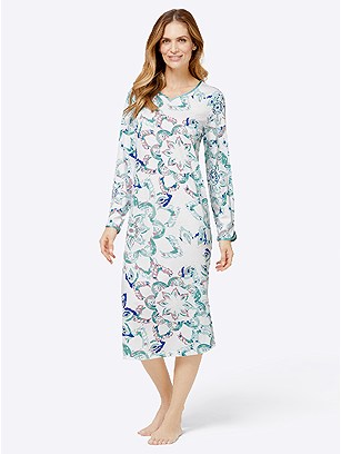 Long Sleeve Pattern Nightgown product image (D72543.ECPR.3.1_WithBackground)