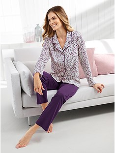 Floral Button Down Pajama Set product image (D73484.LGPL.1.1_WithBackground)