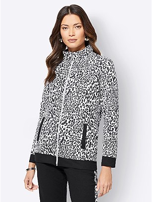 Animal Print Zip Jacket product image (D74140.BKWH.3.1_WithBackground)