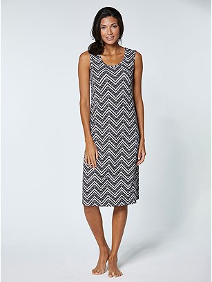 Rounded Neckline Printed Dress product image (E06489.BWPR)