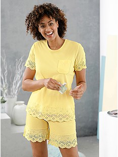 Embroidered Accent Pajama Set product image (E32168.YL.1.1_WithBackground)