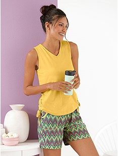 Printed Pajama Shorts Set product image (E32365.YL.J)