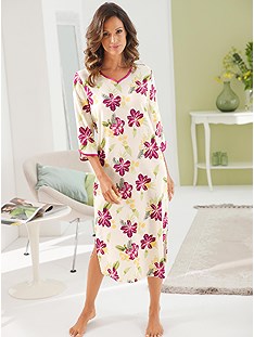 Hibiscus Print Nightgown product image (E33647.CMMU.1.1_WithBackground)