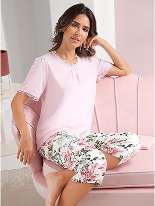 Floral Print Capri Pajama Set product image (E69902.RSEC.1.1_WithBackground)