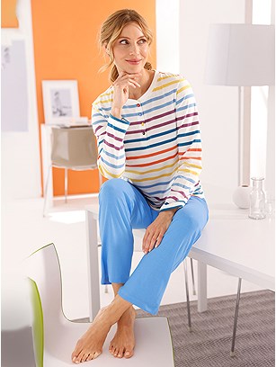 Striped Long Sleeve Pajama Top product image (F05354.ECST.J)