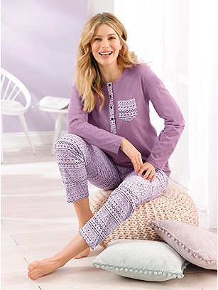 Fair Isle Print Pajama Set product image (F30469.VIRP.1.1_WithBackground)